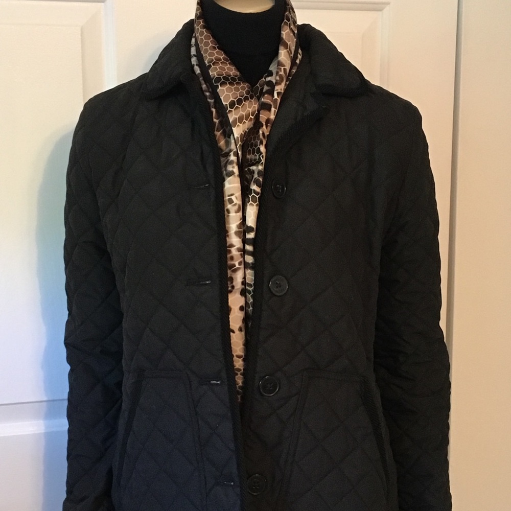 Chaps Little Black Quilted Jacket